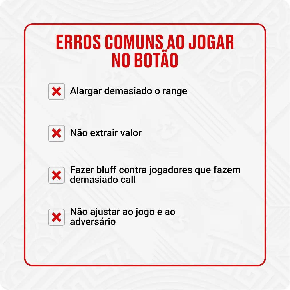 Erros comuns ao jogar no botão