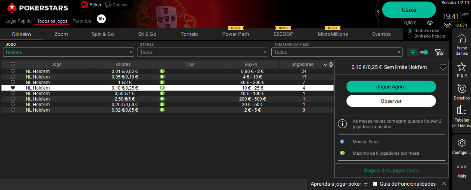 Estratégia de Cash Games Poker